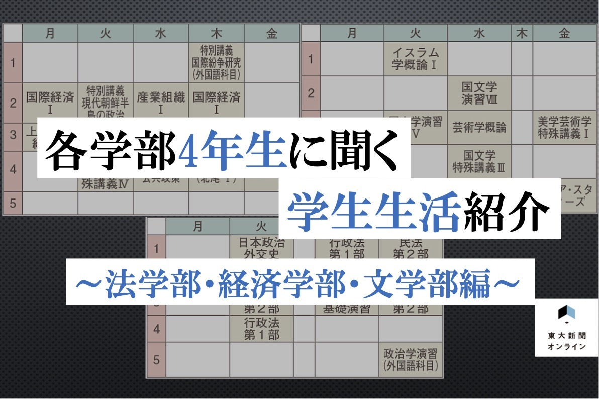 各学部4年生に聞く 学生生活紹介（法学部・経済学部・文学部編