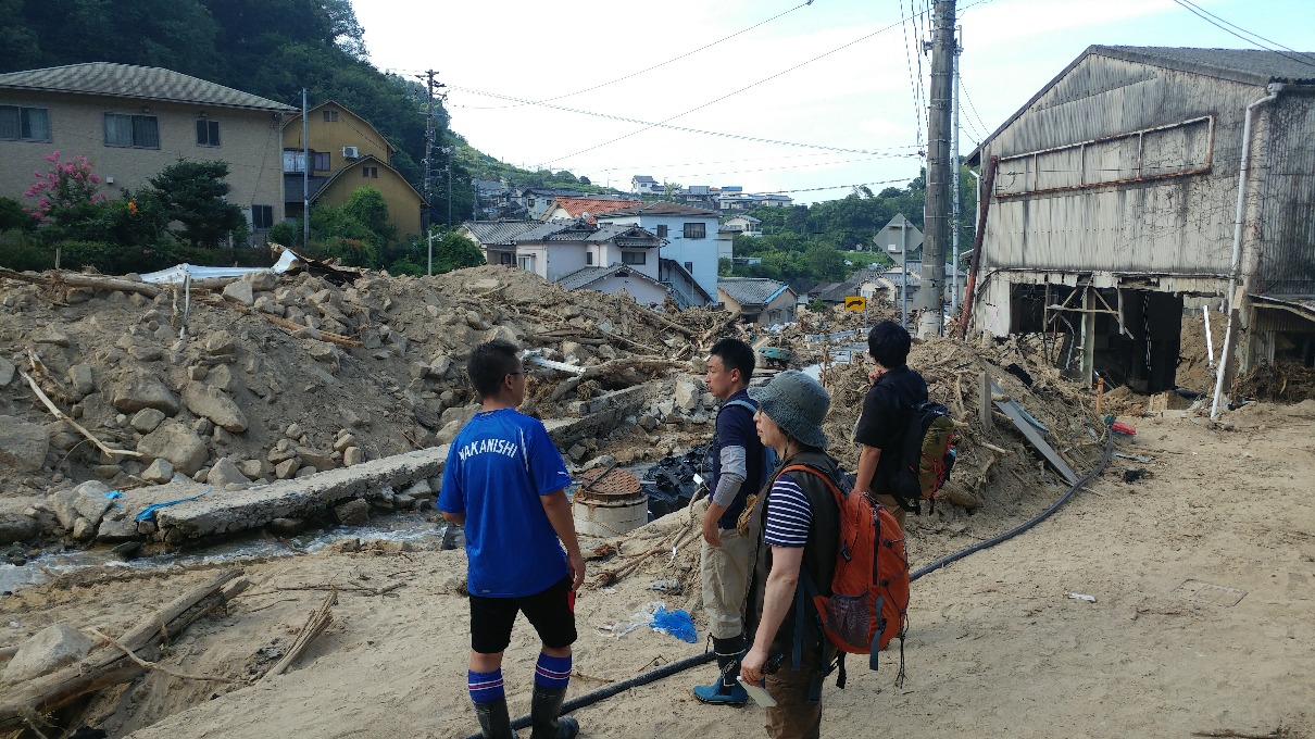 西日本豪雨災害時の現地支援団体との合同調査