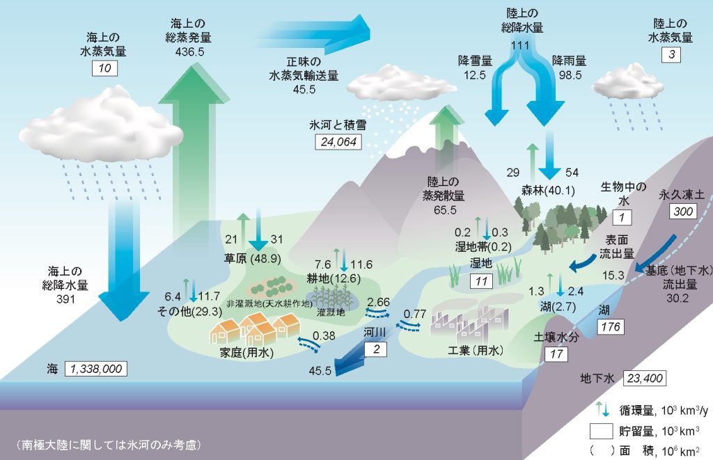 06年に科学学術誌『Science』に掲載された論文中の水循環の概念図を和訳したもの（画像は沖教授提供）