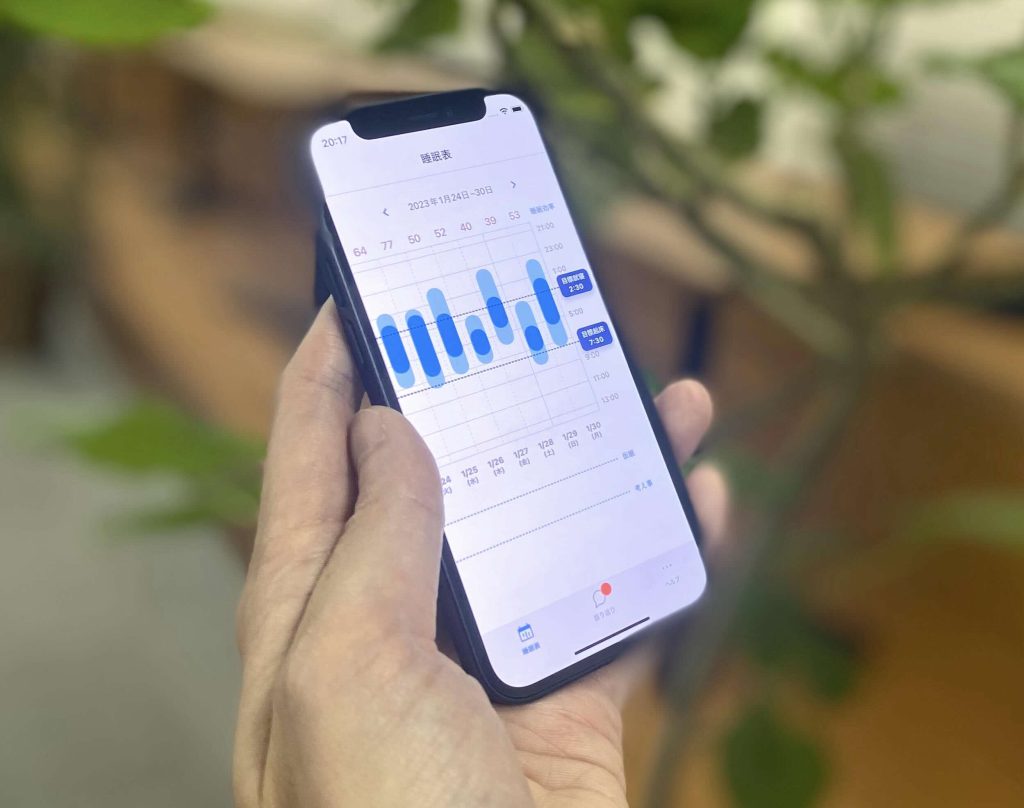 スマホの不眠障害用アプリのイメージ(上野医師から提供された資料より引用)