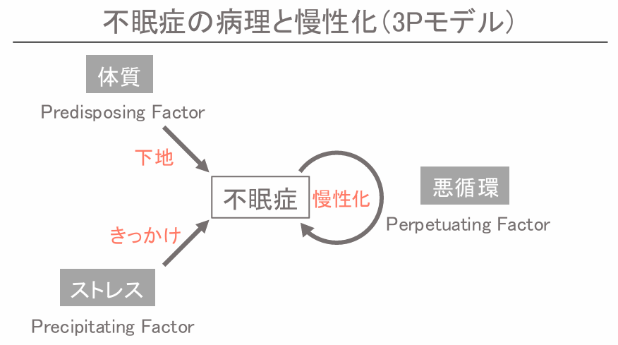 不眠症が慢性化するメカニズム図(上野医師から提供された資料より一部引用)